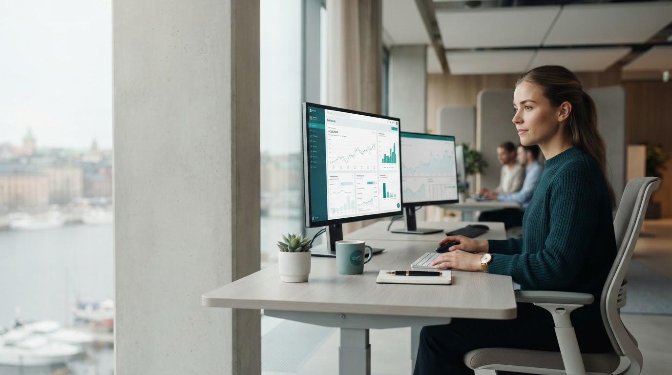 VärdSkyn visualisering av datapunkter och analysmönster i mjuk grön nyans
